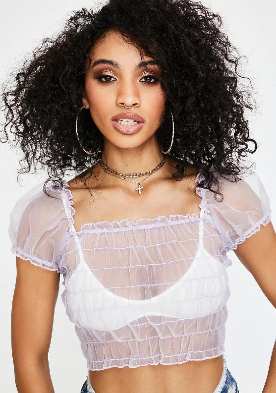 Relaxed Style Marilla Sheer Crop Top