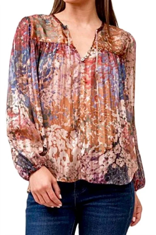 Style Revolution Alessia Blouse In Garden Tinsel