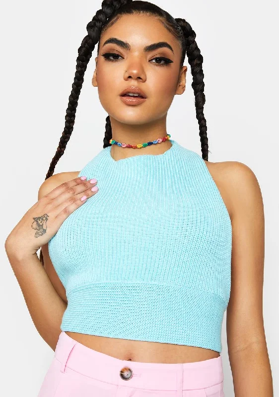 Additional Time-Limited Offers Straight Chillin' Knit Halter Top