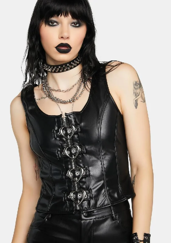 Wardrobe Update Winona Vegan Leather Goth Corset