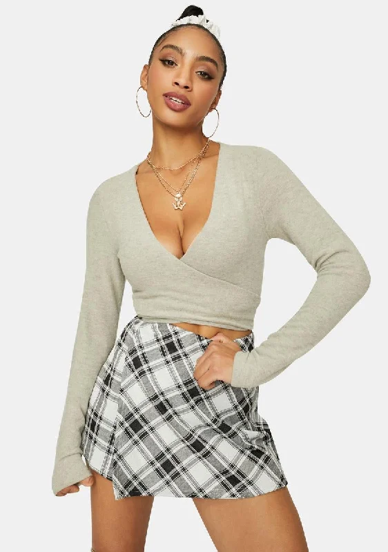 Feminine Flow No Surprise Wrap Crop Top