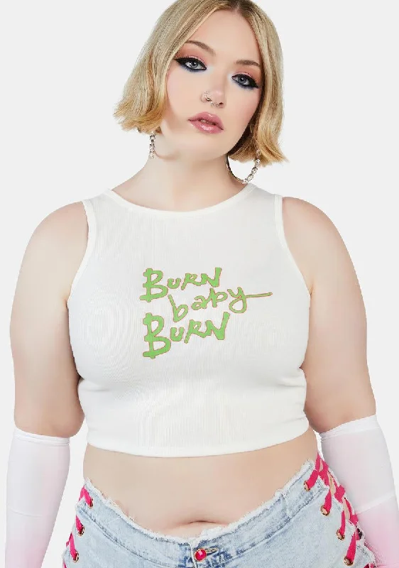 Limited Time Flash Sale Plus Baby's Gotta Burn Crop Tank