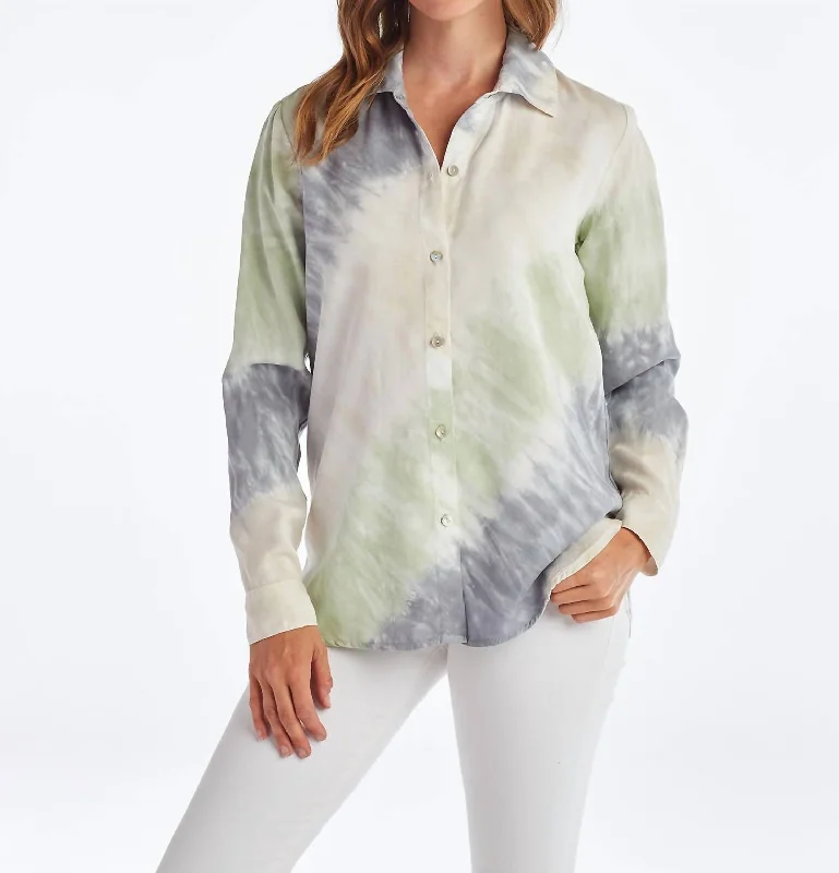 Celebrate With Big Savings Collared Button Down In Tie Dye