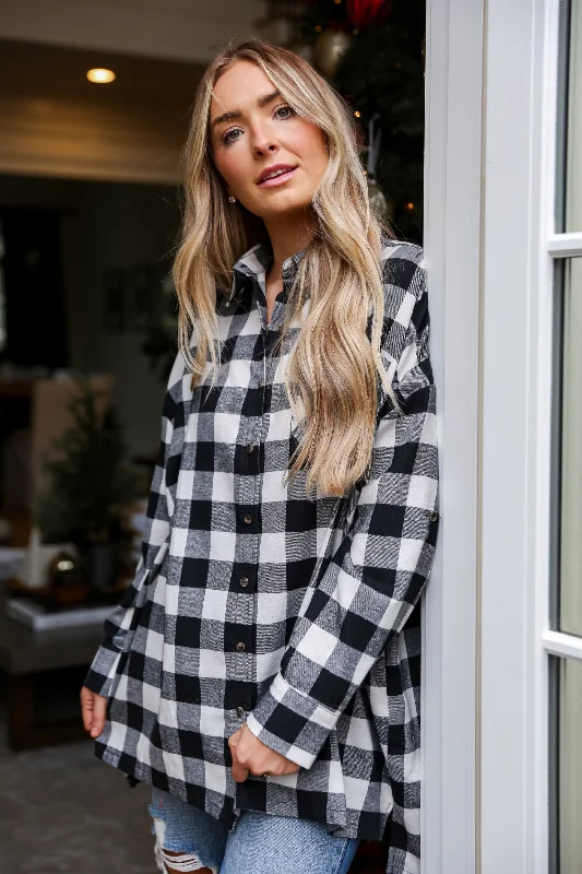 Latest Fashion FINAL SALE - Kennedy Buffalo Check Plaid Oversized Flannel - DOORBUSTER