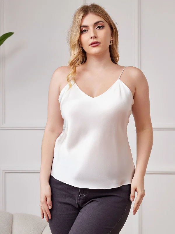 Season Sale Women's Plus Size Silk Spaghetti Strap Camisole Top