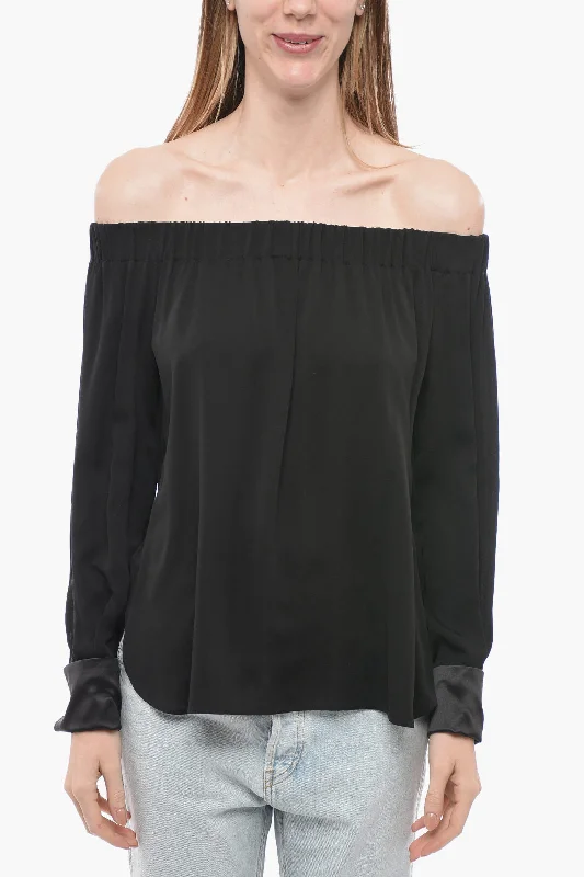 Eclectic Style Wardrobe Max Mara Silk PATTINO Off-Shoulder Blouse