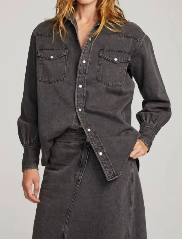 End Of Month Blowout Elk Button Down In Licorice