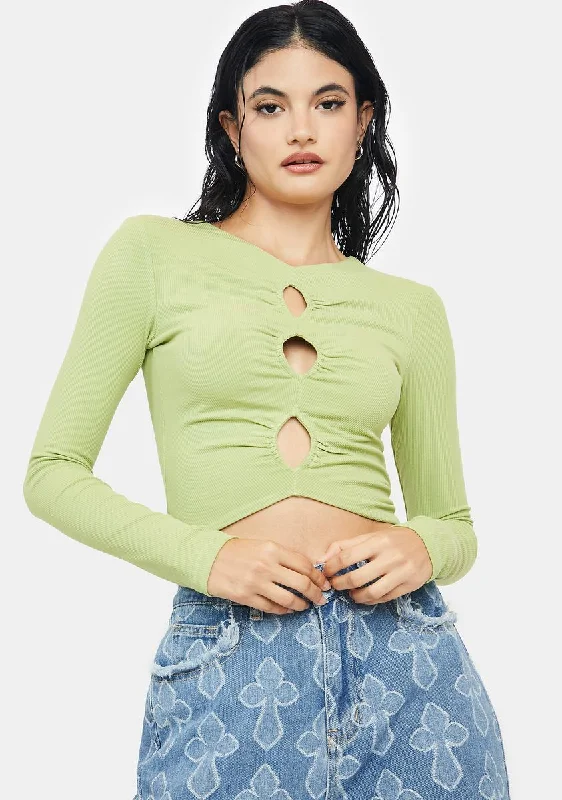 Exclusive Designer Collection Green Sinora Crop Top