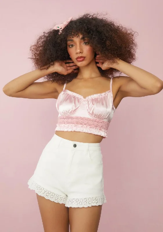 Summer Splash Sale Love In Good Time Satin Crop Top