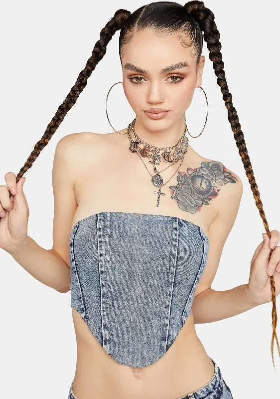 Romantic Detailing Amison Denim Corset