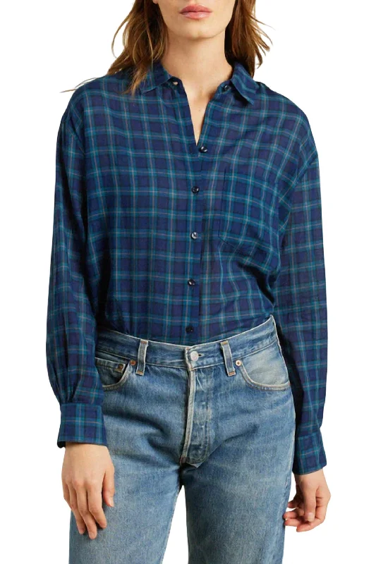 Casual Weekend Relaxed Style Blake Oversized Shirt In Oceanside Plaid