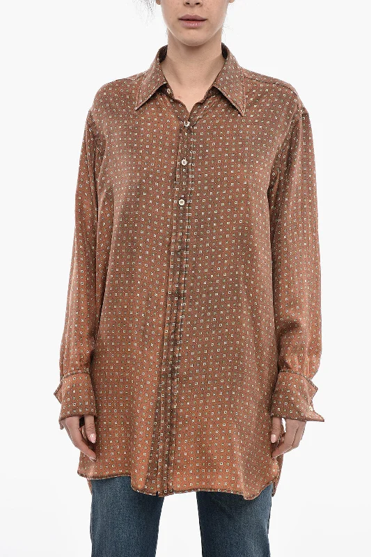 Minimalist Office - Ready Style Maison Margiela MM1 Silk Oversized Shirt with Polka Dot Pattern