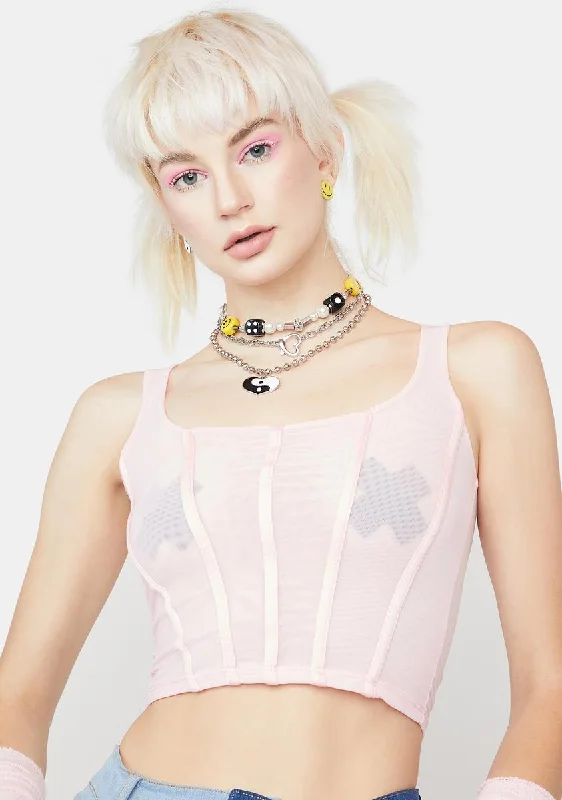 Stylish Savings Sugar Get Lucky Mesh Corset Top