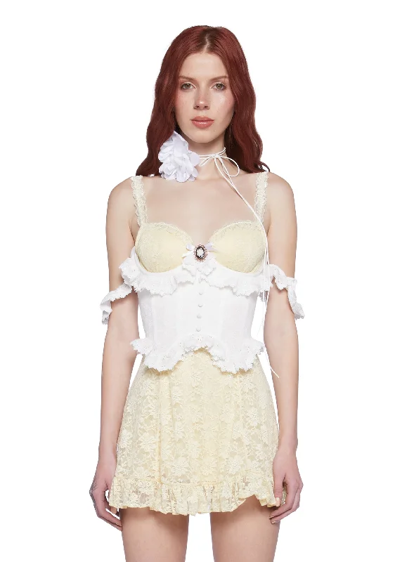 Absurdly Cheap Sale Love Letter Ruffle Underbust Corset