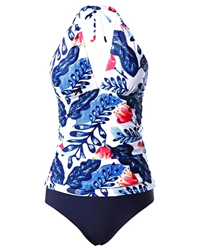 Season Transition Versatile Wear Clearance Deep V-Neck Plus Size Two Piece Bathing Suit