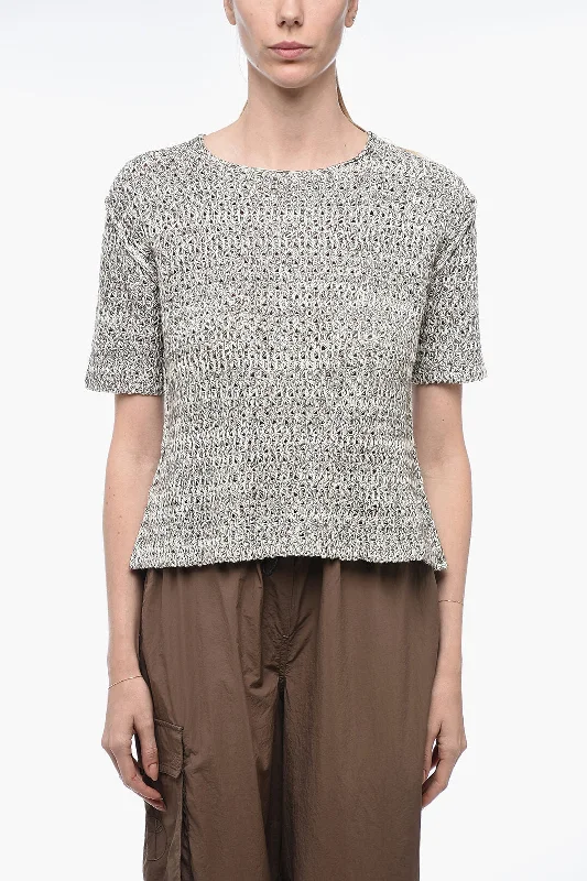 Laid-Back Elegance Jil Sander Knitted T-Shirt with Reverse Stitchings