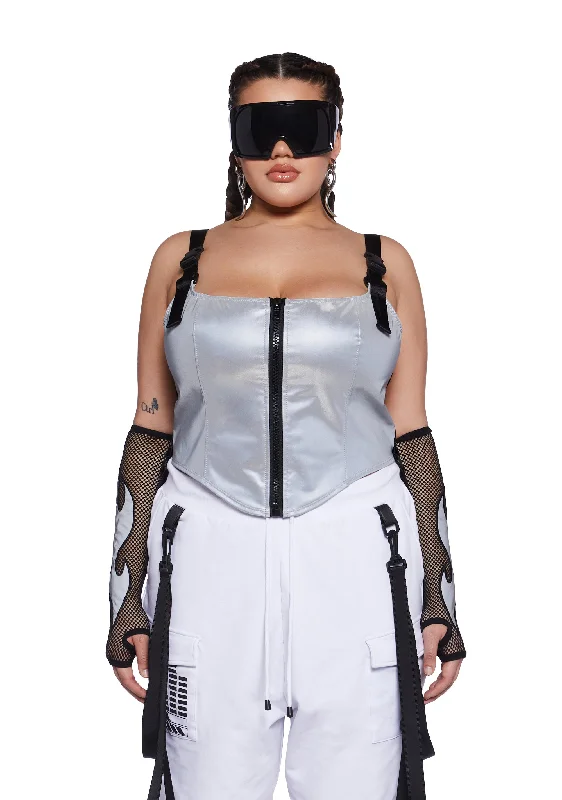 Crazy Price Slashing Plus Hologram Party Corset Top