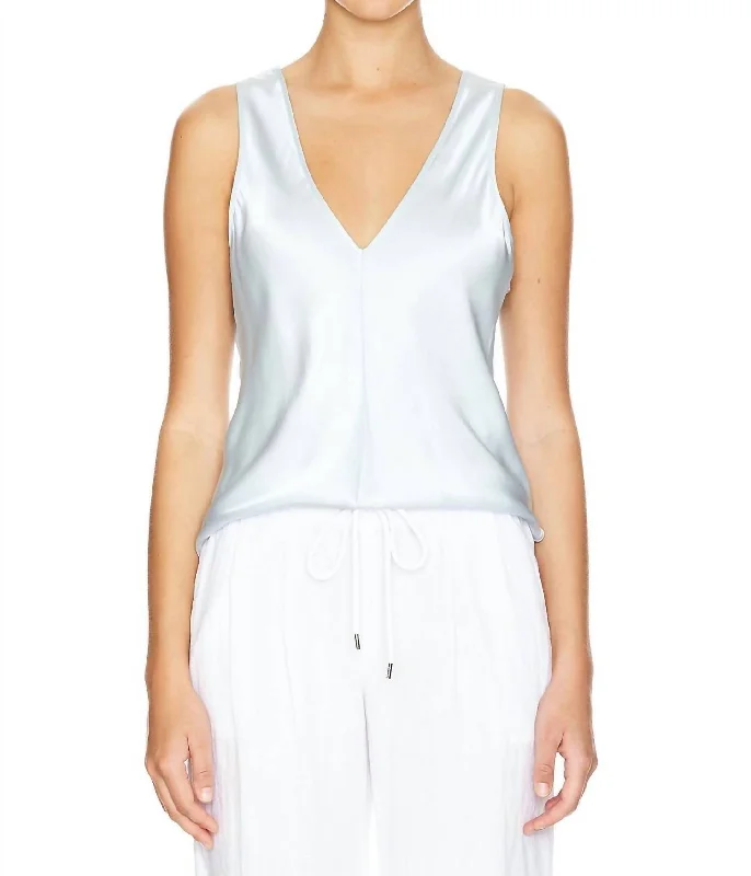 Chic & Cozy Apparel Ave V-Neck Sleeveless Top In Skyway