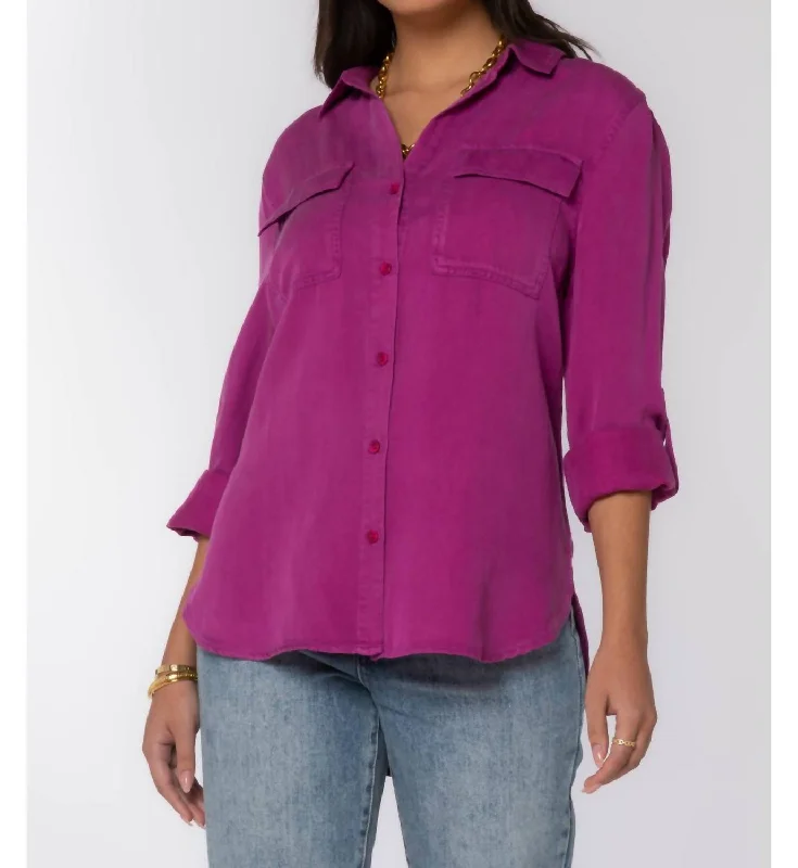 Clearance Event Talma Button Up Shirt In Berry