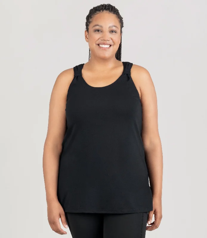 The Latest Fashion Trends AquaSport Hanalei Tankini Top Black