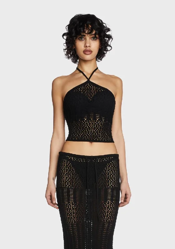 Fashion Sale Night Radiance Crochet Halter Top