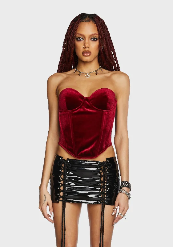 Don't Miss Out Bloodlust Velvet Corset Top