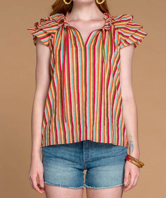 Unbeatable Prices Astrid Blouse In Strawberry Stripes