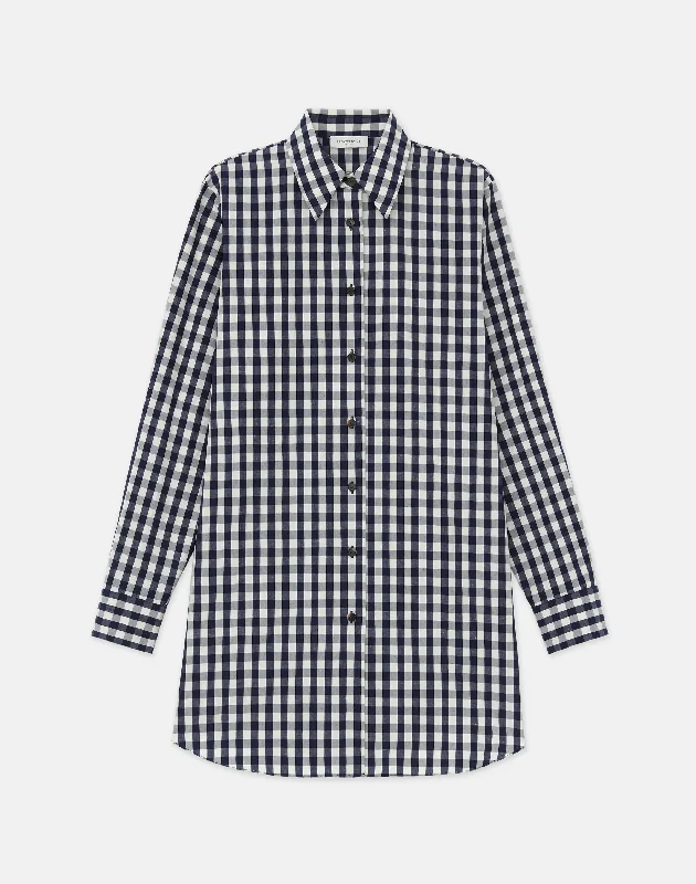 Boho - Chic Festival - Ready Style Gingham Crinkle Cotton-Linen Oversized Shirt