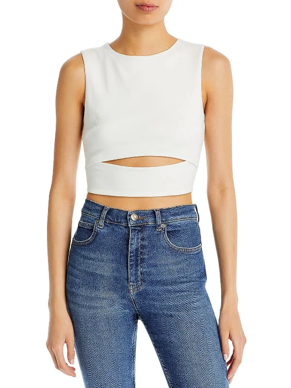 Elegant Style Womens Cut-Out Knit Cropped