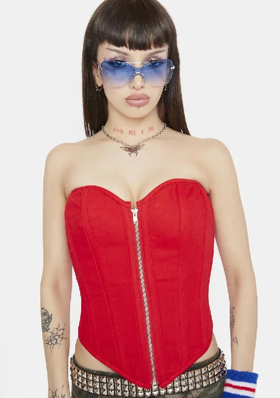 Current Trends Hot Caught Off Guard Corset Top