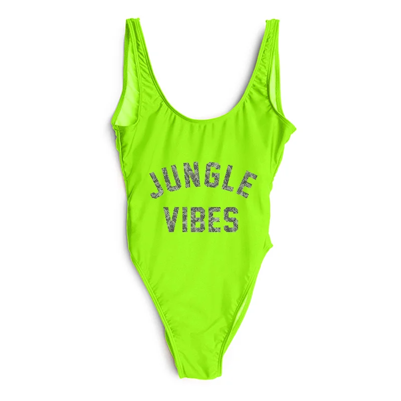 Versatile Style Wardrobe JUNGLE VIBES W/ SNAKESKIN TEXT [SWIMSUIT]