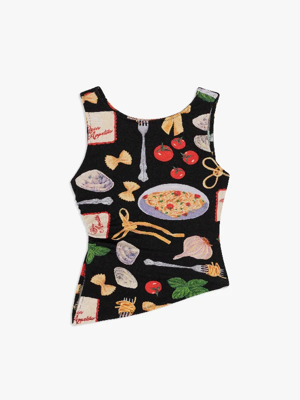 Fashion Forward Femme Erin Tank - Buon Appetito Black