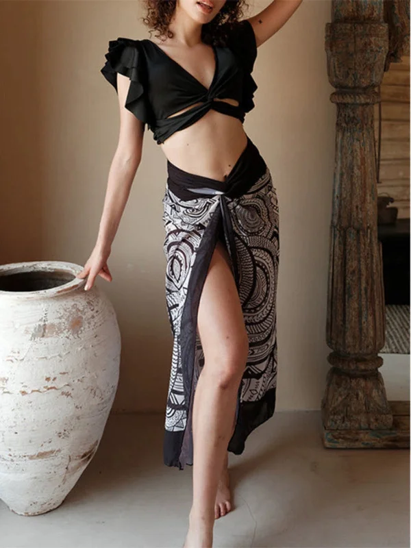 Chic Casual Style Denise swimsuit with Sarong Skirt