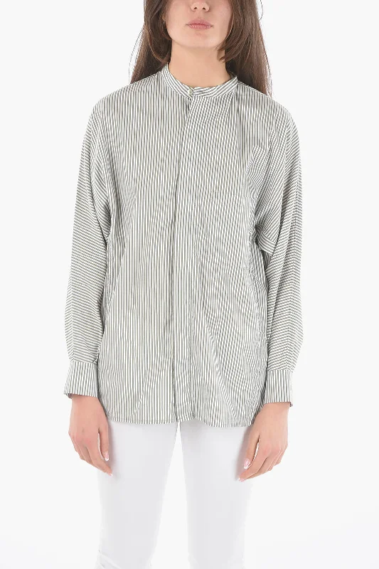 Romantic Date - Night Ensemble Woolrich Striped Oversized Shirt with Breast Pocket