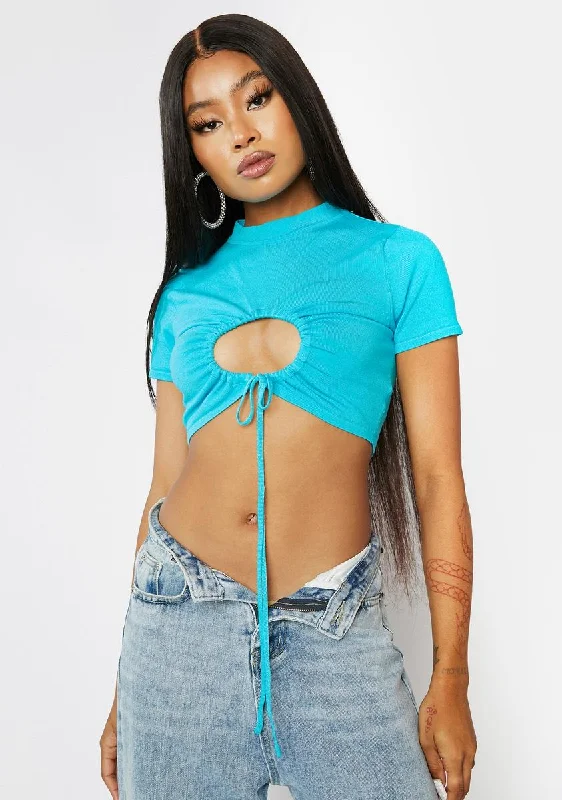 Exquisite Women's Wear Sale Aqua Important Lessons Crop Top