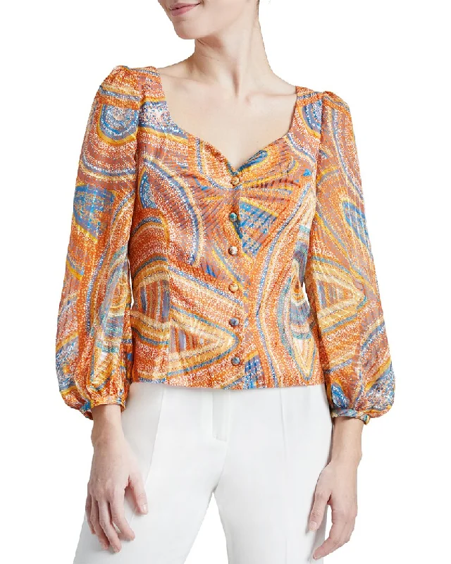 Comfort Meets Fashion Santorelli Mallory Silk-Blend Blouse