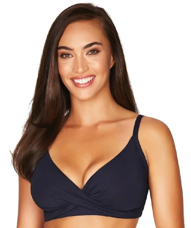 Hurry Before It's Gone Sea Level Essentials Twist Front DD-E Cup Bikini Top - Night Sky Navy