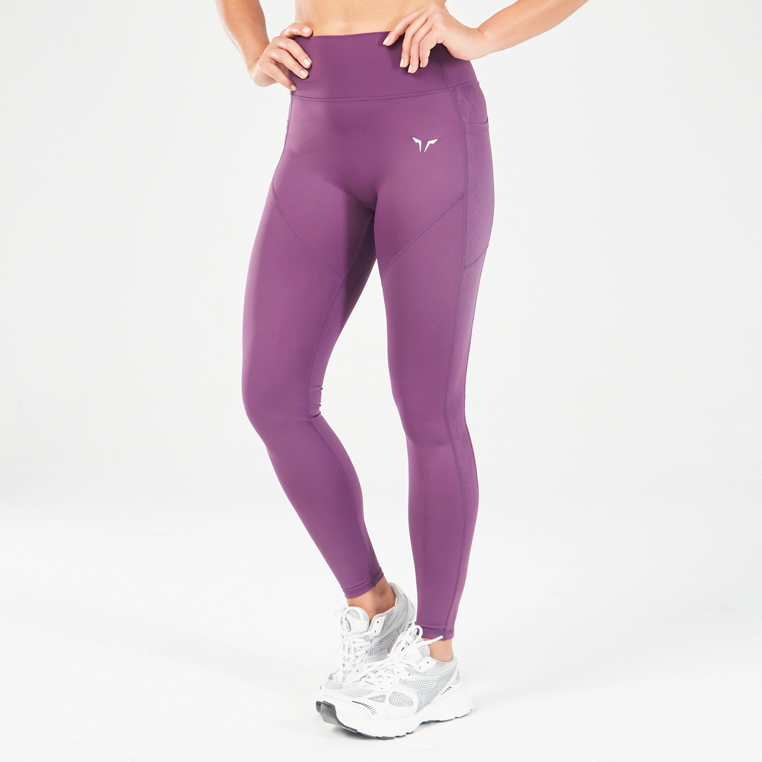 Parisian Effortless Chic Style Core Panel Leggings - Shadow Purple