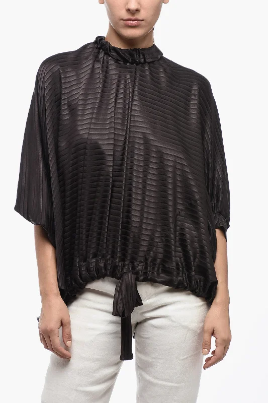 Effortless Style, Endless Impact Fendi FRIEND OF FENDI Drawstringed DIAGONAL STRIP Silk Blouse