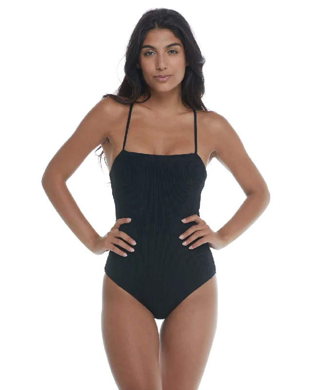 The Epitome Of Modern Women's Fashion Body Glove Ibiza Gigi One-Piece Bandeau Swimsuit Black