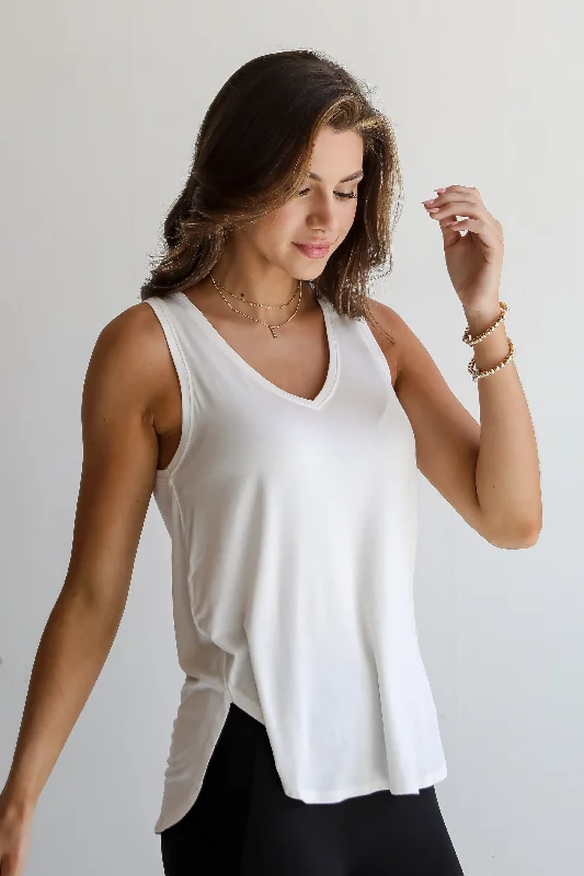 Versatile Wardrobe Essentials Lilly Everyday White Tank - DU DEAL