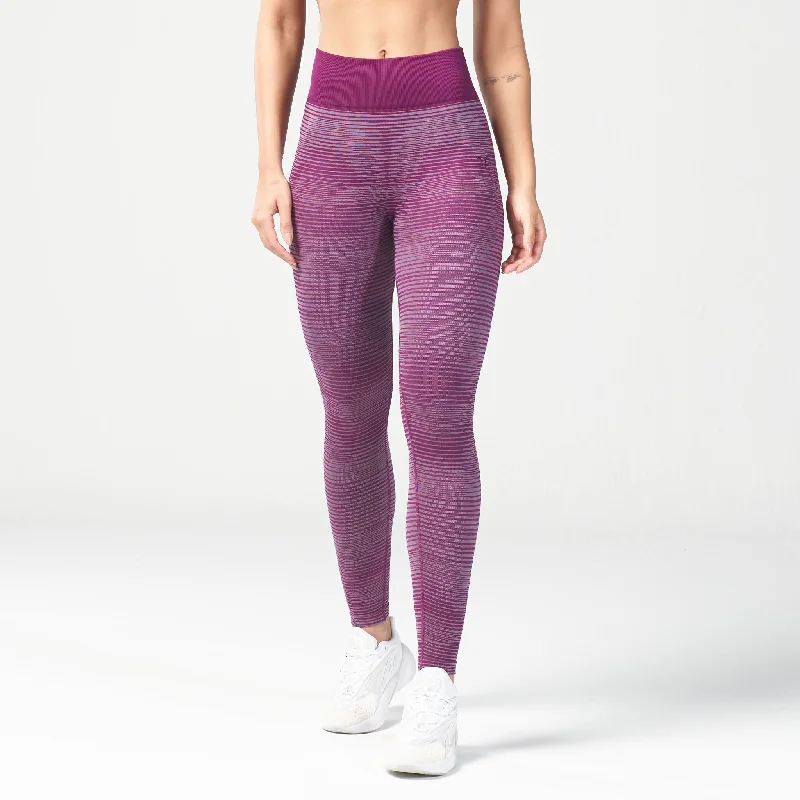 Hurry Before It's Gone Infinity Stripe Seamless Leggings - Dark Purple