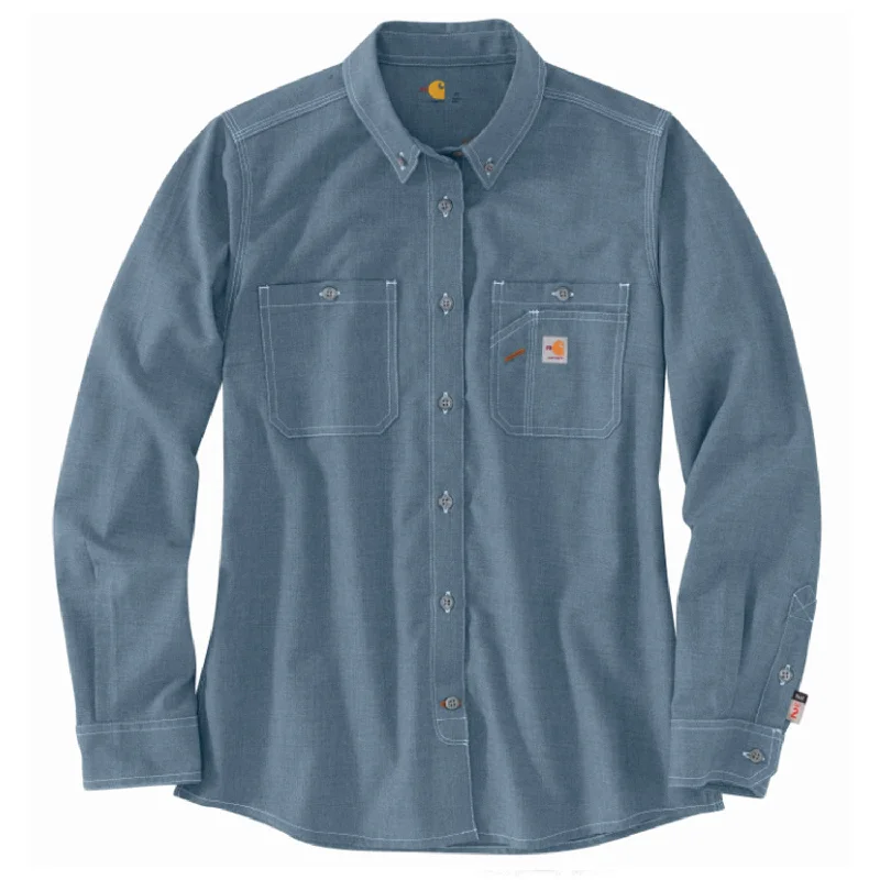 Fashion Sale Carhartt Women's Flame Resistant Relaxed Fit Button-Down Work Shirt