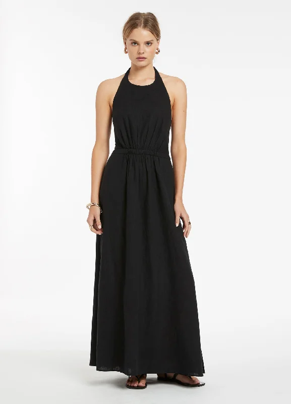 Lighten Up With Nordic Styles Jetset Halter Dress - Black