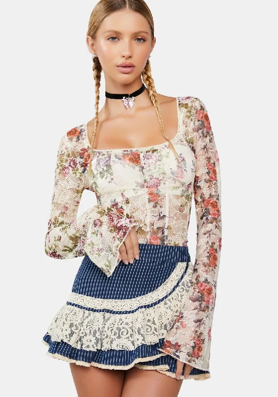 Day-To-Night Styles Once Loved Floral Corset Top