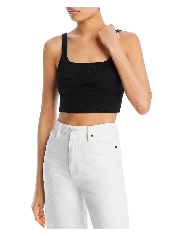 Fashion Sale Womens Ribbed Ribbed Knit Cropped