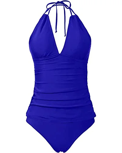 Special Offers Plus Size Tankini Two Piece Deep V-Neck Bathing Suit