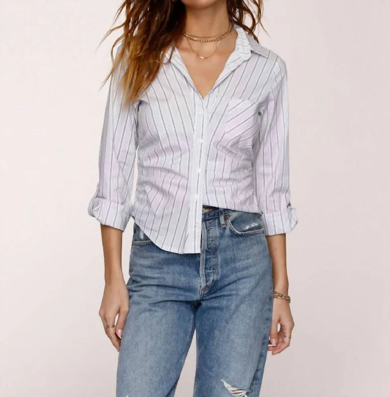 Wardrobe Update Doutzen Button Down Shirt In Eggshell