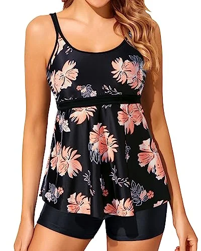 Stylish Savings Two Piece U Neck Tankini Bathing Suits