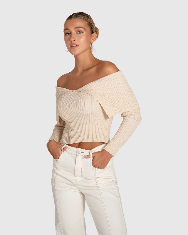 Women's Fashion Hotspots More Than Words Collared Knit Top